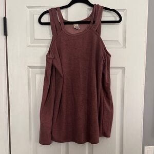 7th Ray Dusty Rose Cold Shoulder Long Sleeve